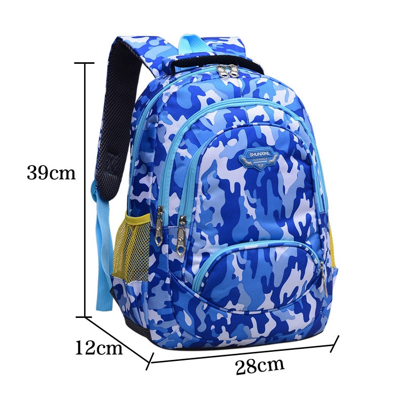 Bambini Sacchetto di Scuola di Nylon Studente Camouflage Ortopedico Da Viaggio Zainetto Alunni Zaino Adolescente Ragazzi Primaria Mochila Bookbag