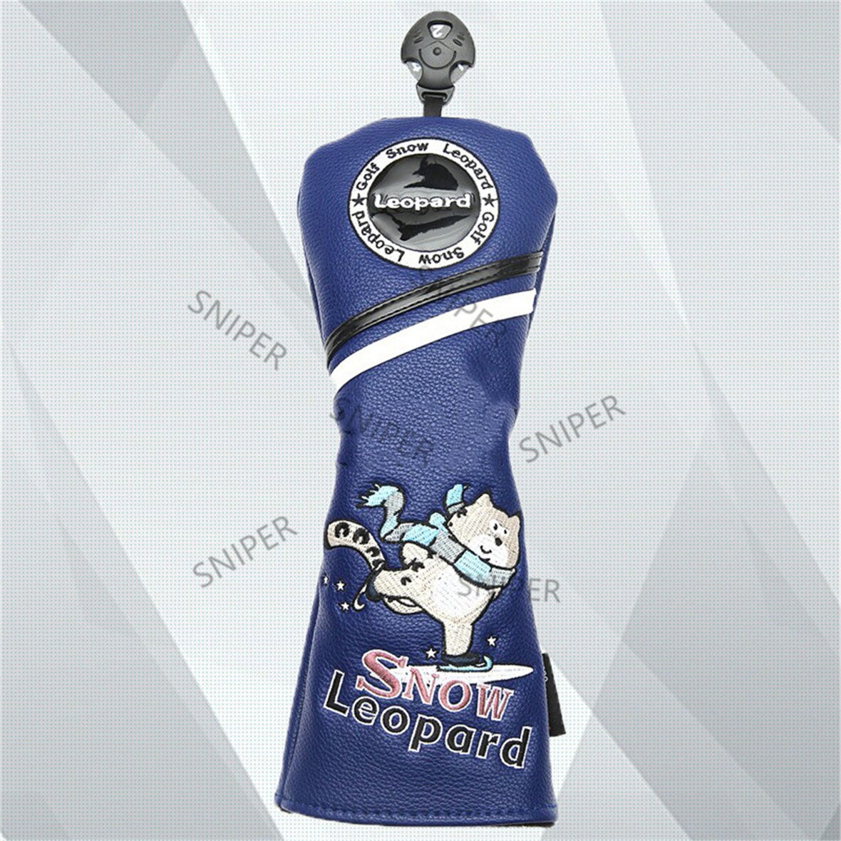 Snow Leopard Golf Driver Headcovers Sporting Goods Golf Driver Fairway Hybrids Woods Covers PU Leather Head Covers Set: 3 wood cover