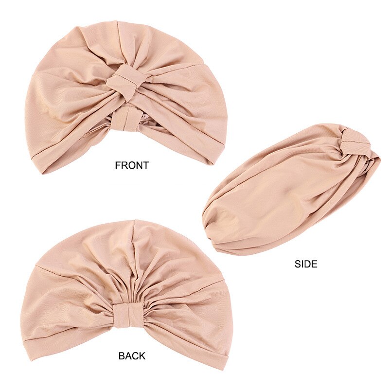 Indiase Vrouwen Modal Katoen Geplooide Hoed Chemo Haaruitval Kanker Tulband Motorkap Hoofd Sjaal Wrap Strech Bandana Cover Beanie Arabische cap