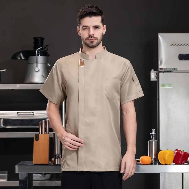Unisex Chef Jacket Summer Kitchen Shirts Hotel Restaurant Waiter Uniforms Bakery Catering Work Clothes Hotel Cooking Clothes: M / Yellow