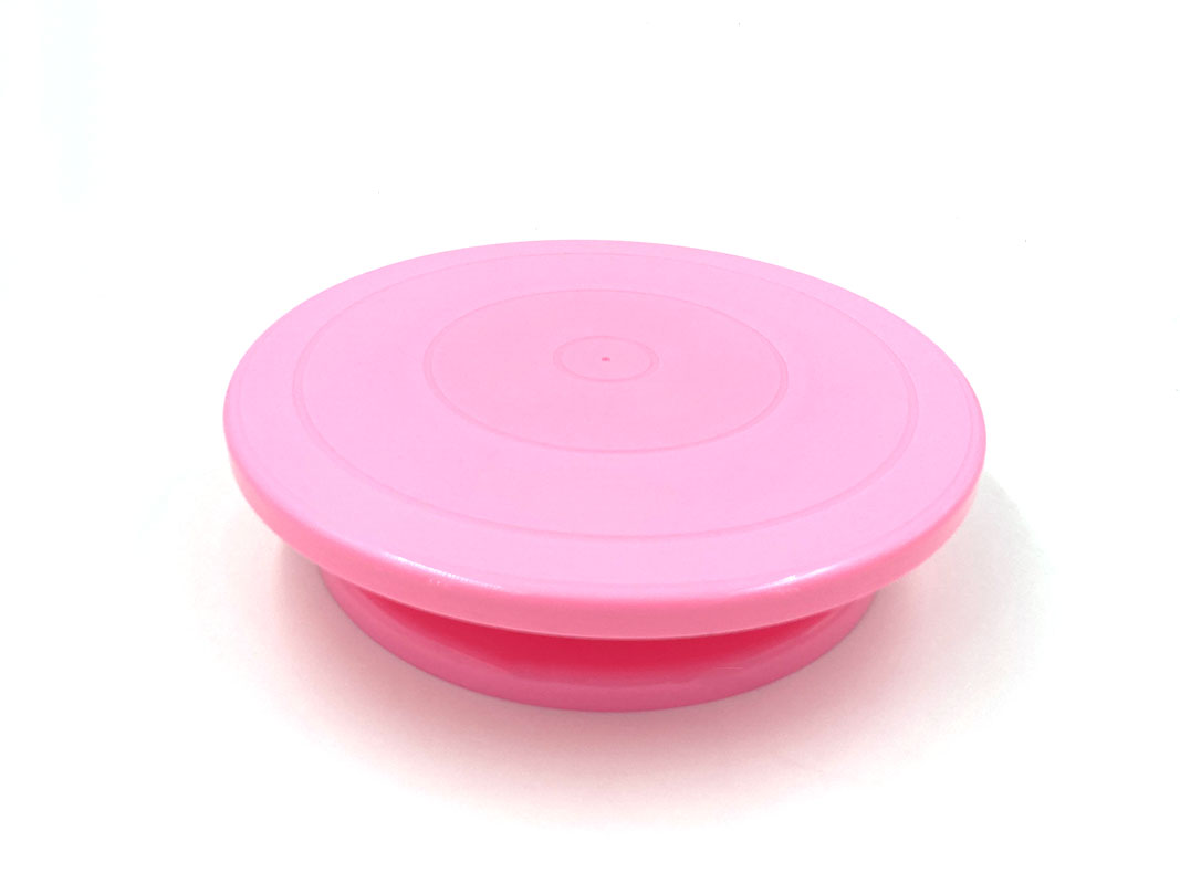 Cake Turntable Stand Cake Decoration Accessories DIY Mold Rotating Stable Anti-skid Round Cake Table Kitchen Baking Tools: Pink