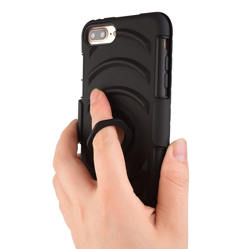 Sport Running Armband Case for iphone 7 Plus 8 Plus Phone Holder Stand Magnetic Suction Bracket Finger Ring Wrist Band Cover: Finger Ring Case