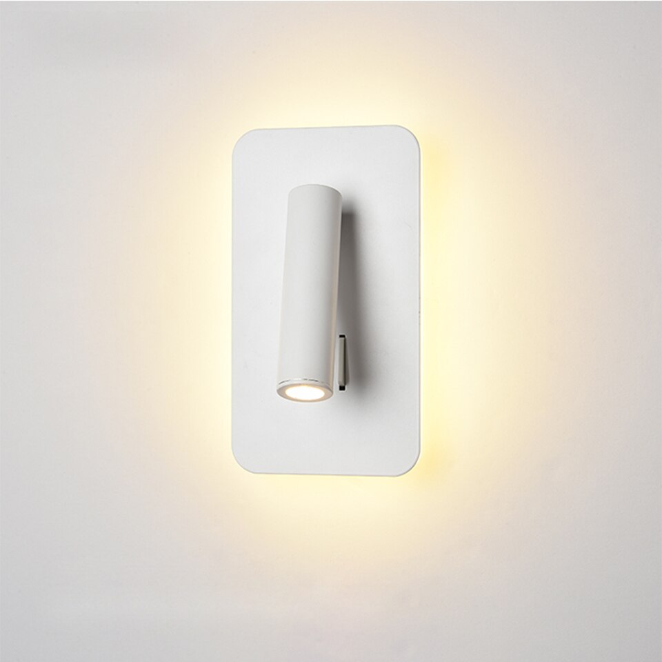 Nordisk ledet vegglampe med bryter 3w søkelyset 6w bakgrunnsbelysning frirotasjonslampe innendørs vegglampe til hjem soverom nattbord lys