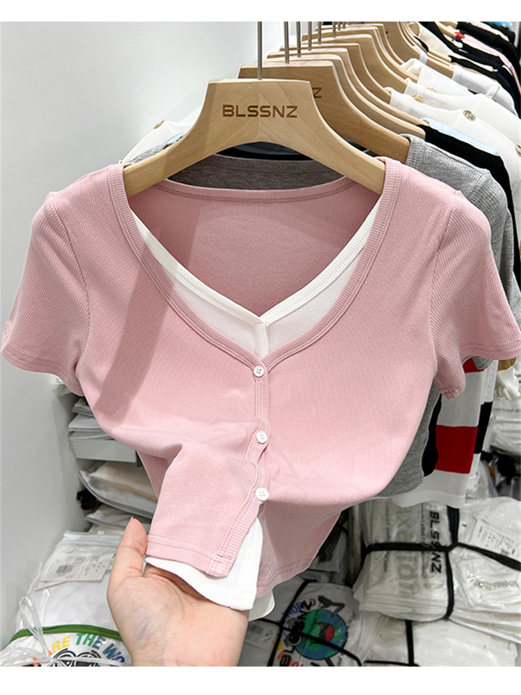 Sommer Frauen T-Shirt T-Shirt Frau Kleidung Spitzen T-Shirt weibliche Ernte oben T-Hemden y2k para mujer ropa de mujer roupas feminina traf: S / Rosa