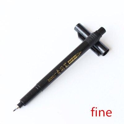 Pluma de caligrafía para escribir a mano, rotuladores de tinta negra, pincel, rotuladores para escribir, Marke de arte: fine