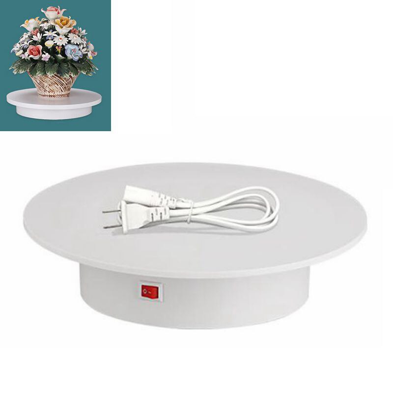 360 Degree Electric Rotating Stand 25cm Photography Rotating Turntable Display Stand for Jewelry Product Display 3D Scan Pan