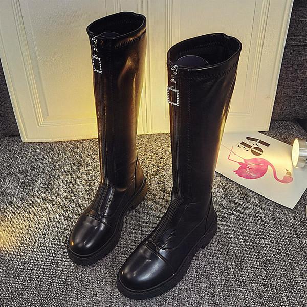 Bout rond dame bottes australie femmes chaussures en caoutchouc pluie Sexy cuisse talons hauts haute fermeture éclair Sexy concepteur de luxe neige basse équitation: 35