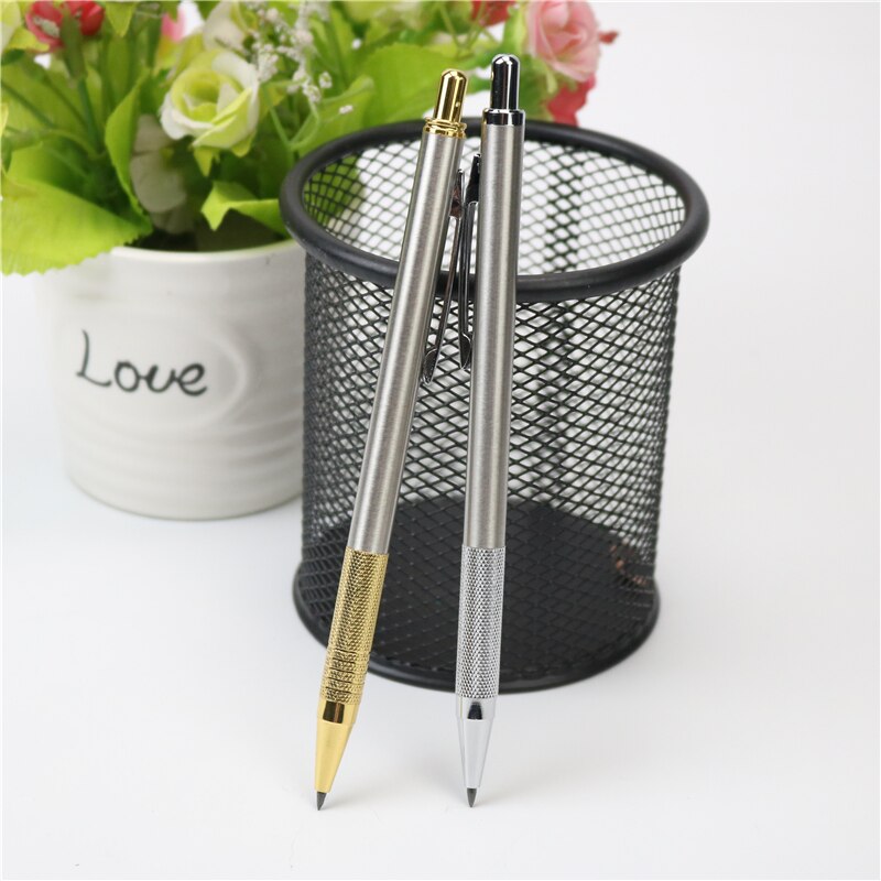 Crayon mécanique en métal pour étudiants, stylo de dessin et d'écriture, 5 gommes à crayon et taille-crayon gratuits, 2.0