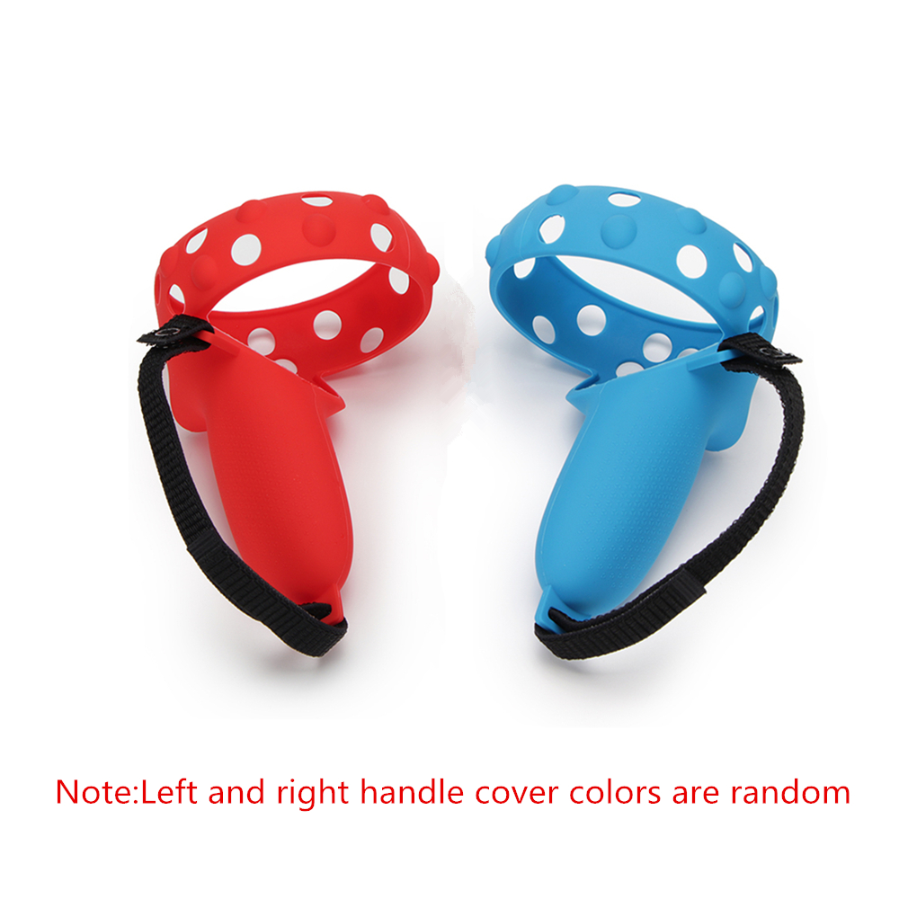 VR Protective Cover For Oculus Quest 2 VR Touch Controller Silicone Cover Skin Handle Grip For Oculus Quest 2 Accessories: red blue