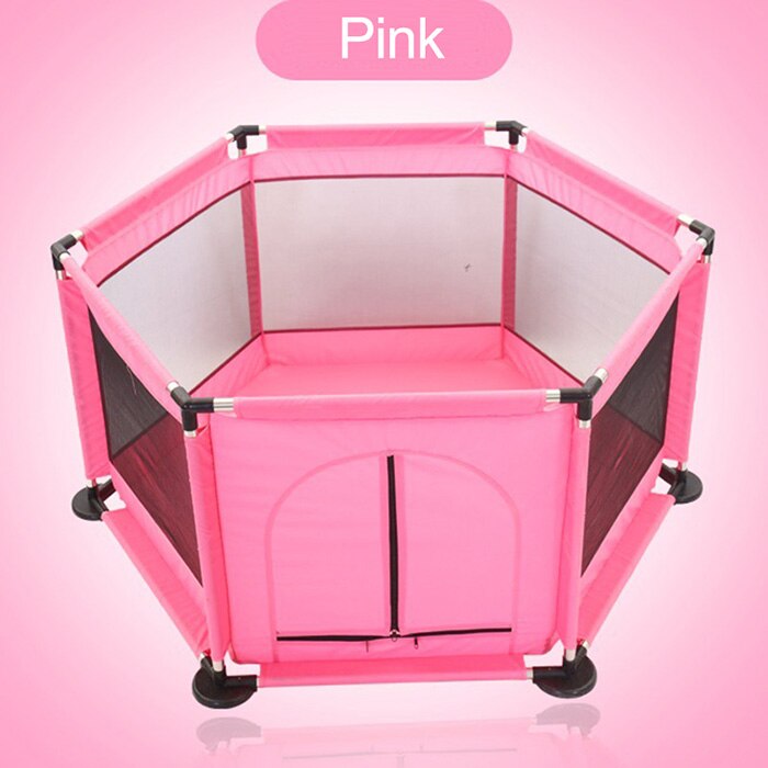 Baby Kinderbox Hek Vouwen Veiligheid Barrière Oceaan Bal Pit Kinderen Speeltuin Kinderen Spel Tent Onderdak Voor Zuigelingen Cadeau: pink black