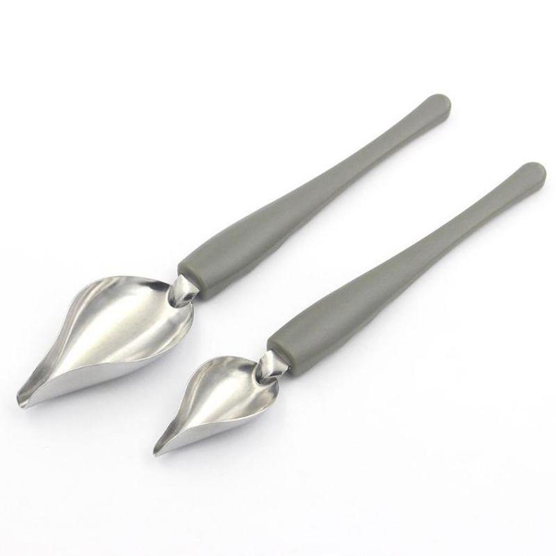 Cuchara de acero para pintar salsa, utensilios de cocina de boca afilada, bolígrafo de comida occidental, cuchara para postre, decoración