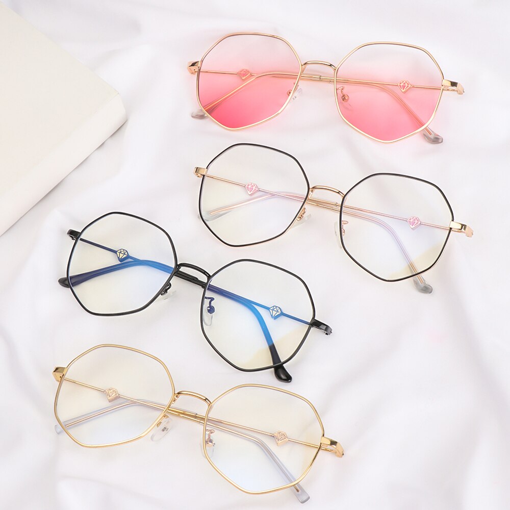 Ultralight Anti-Uv Blauw Stralen Straling Brillen Polygon Bril Frame Computer Bril Bijziendheid Bril Vlakke Spiegel Brillen