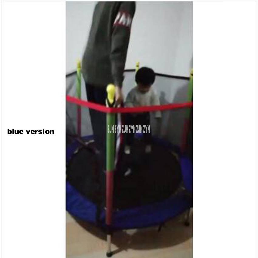 Trampoline rond d'intérieur pour enfants, jouet familial, petit lit de rebond, lit de rebond domestique, avec filet de protection, 1001: Bleu