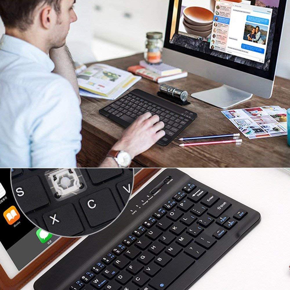 Mini ultraohut langaton bluetooth-näppäimistö 7/9/10 tuuman bluetooth 3.0 -näppäimistö ipad-puhelimen tabletille, jossa on windows/android/ios