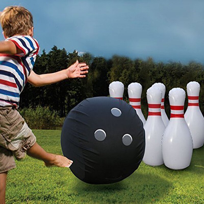 Giant Opblaasbare Bowling Set Enorme 22 Inch Pins En Extra Grote 16 Inch Bal Geweldig Op Gazon En Yard Indoor outdoor Game Voor Kid