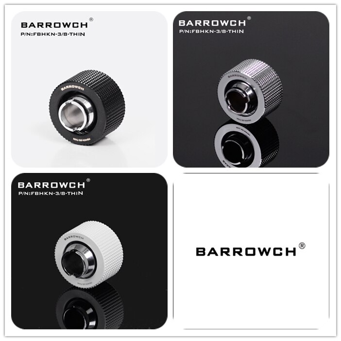 Barrowch trepunkts 3/8 "tunt rör handtät fog 3/8 " tjockt rörkompressionsbeslag fbhkn -3/8: Svart