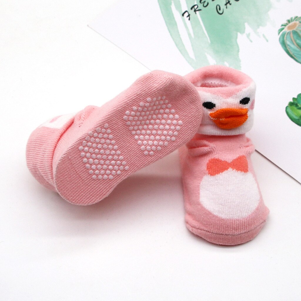 Baby Infant Socks Toddler Girls Boy Animal duck Printing Anti-slip Socks baby Cotton socks носки детские