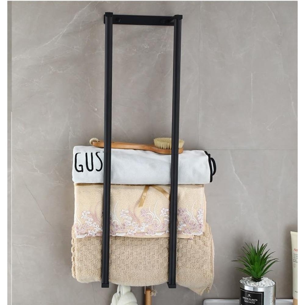 Toallero de baño para toallas enrolladas, estante de almacenamiento de toallas montado en la pared para organización del baño, almacenamiento de toallas de acero inoxidable