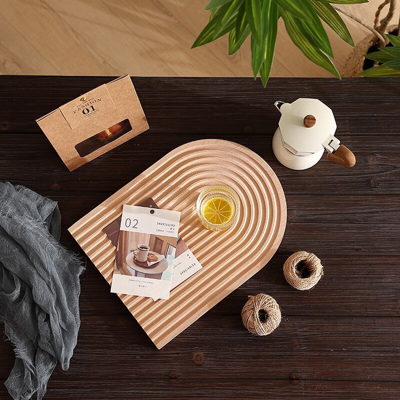 Holz nordisch Stil Wasser Welligkeit Hacken Block Haushalt Steckbrett Nachmittag Tee Tablett Platte Schneiden Gemüse Obst Bord