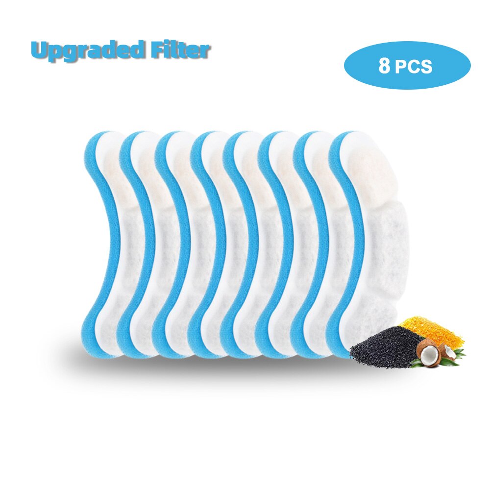 DownyPaws-Filtros de carbón activado para bebedero de mascotas, accesorio de repuesto para fuente de agua automático de gato, tipos WF050/WF060, por 4, 8 y 12 uds.: Upgraded-8 Packs