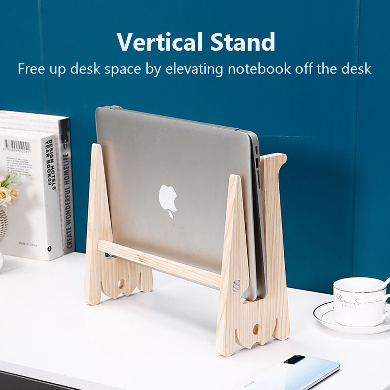 Holz Laptop Stand Kühlung Halterung Für Macbook IPad Tablette Unterstützung Notizbuch Stand Abnehmbare Holz Montieren Vertikale Laptop Halfter
