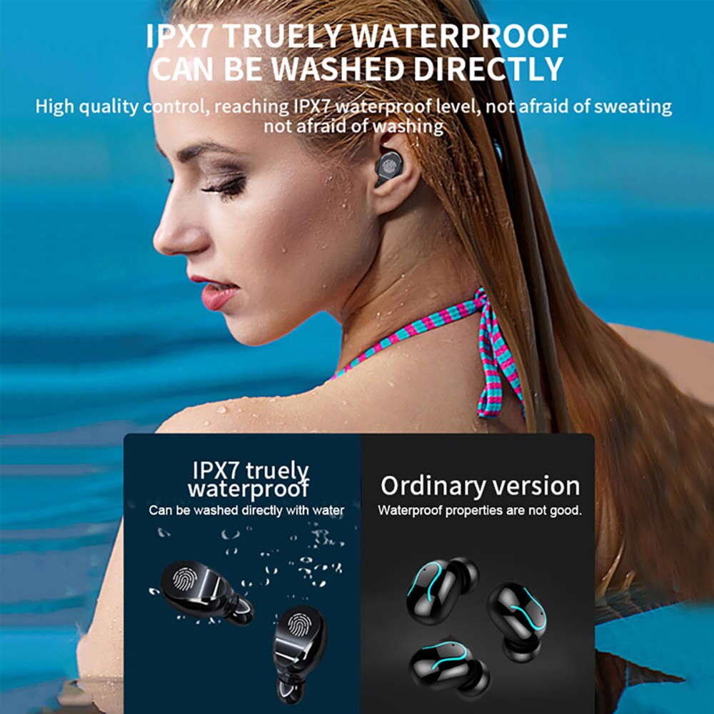 9D Bass Stereo Wireless Earphones 5.0 Bluetooth Headphones Waterproof Bluetooth Earbuds Headset With Microphone Charging Box