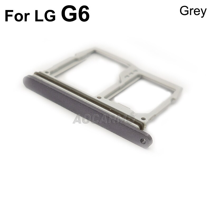 Aocarmo-tarjeta de memoria MicroSD para LG G6 US997 VS988, ranura de bandeja para tarjeta Nano Sim, pieza de repuesto: Grey