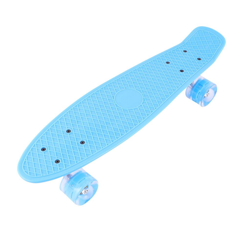 1Pc Four-Wheeled Scooter Flashing Wheel Skateboard Street Dancing Skateboard for Outdoor (Blue): Blue