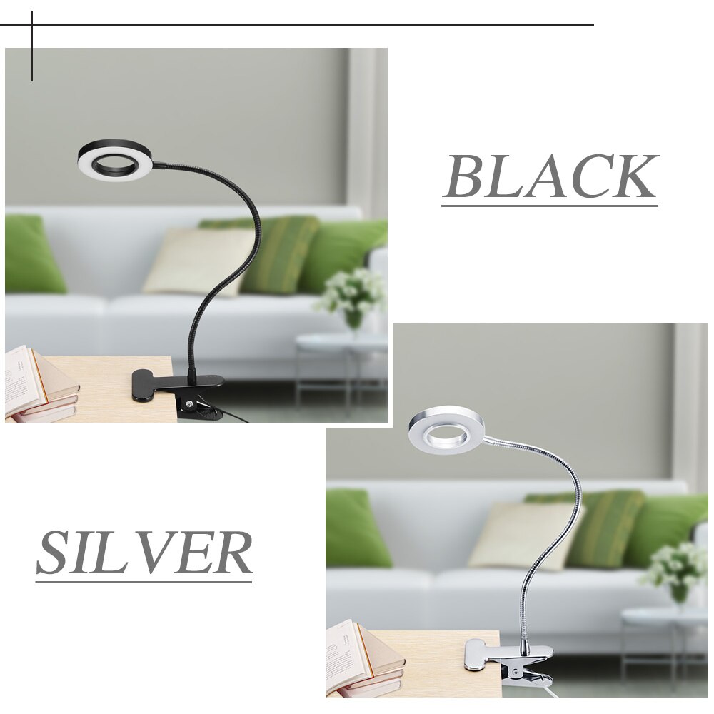 USB LED Lesen Lampe Buch Licht Flexible LED aluminium Tisch Touch Auf/Off 10 Ebenen Dimmbare Nachtlicht Clip- auf Lampe