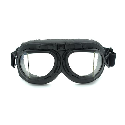 Gafas para moto Vintage casco gafas Retro piloto de scooter gafas de sol con lente multicolor: Transparente