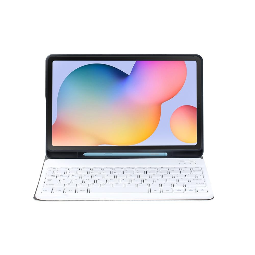 Drahtlose Tastatur Für Samsung Tab S6 lite 10,4 P610 P615 Ultra-dünne abnehmbare Bluetooth tastatur leder fallen mit stift Slot