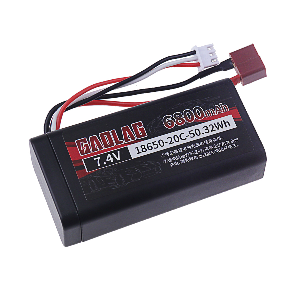 7,4 V 6800 mAh 18650 Lipo-Akku für Wltoys 12428 104009 12423 10428 12429 12401 12402 12402A RC Auto Ersatzteile 2s 7,4 V Bateria: Lila
