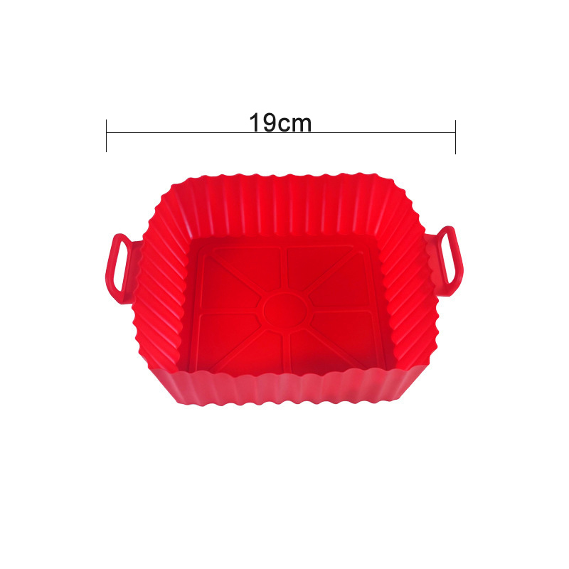 Revestimientos de silicona para freidora de aire, cesta, contenedor reutilizable, accesorios, bandeja para horno, Pizza, pollo frito, molde Protector para hornear, herramienta de cocina: Verde militar