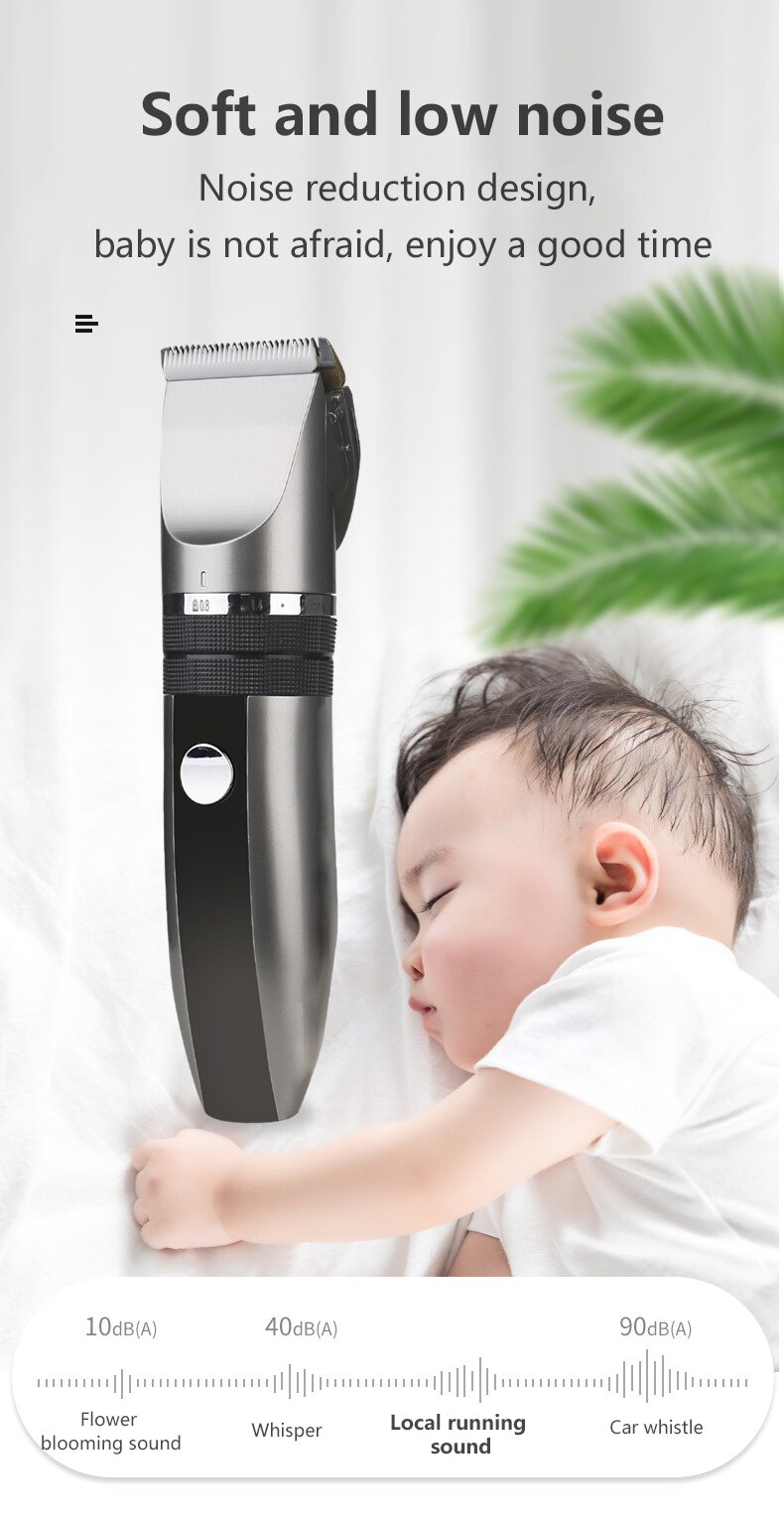 Professionelle Baby freundlicher Erwachsene Elektrische Haar Haarschneidemaschine Spezielle Keramik Cutter Kopf Haar Trimmer Wiederaufladbare Geräuscharm Friseur Werkzeuge