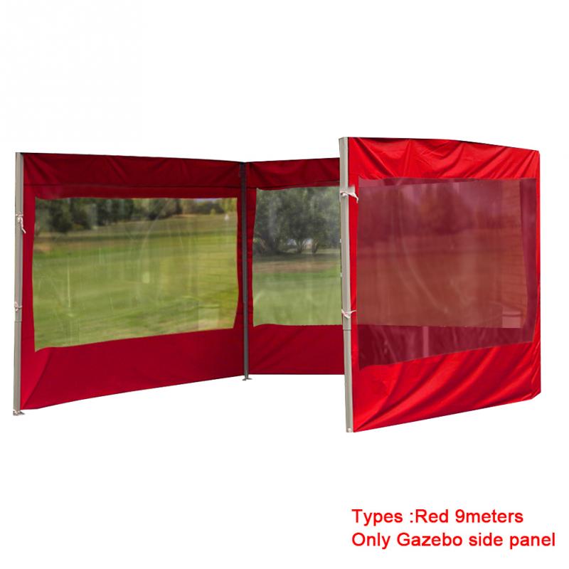 Outdoor Tent Accessories Gazebo Side Panel Durable Sidewall Anti-UV Oxford Cloth Protect Wind Cold Rain Support Washing Reused: Red 9meters 2