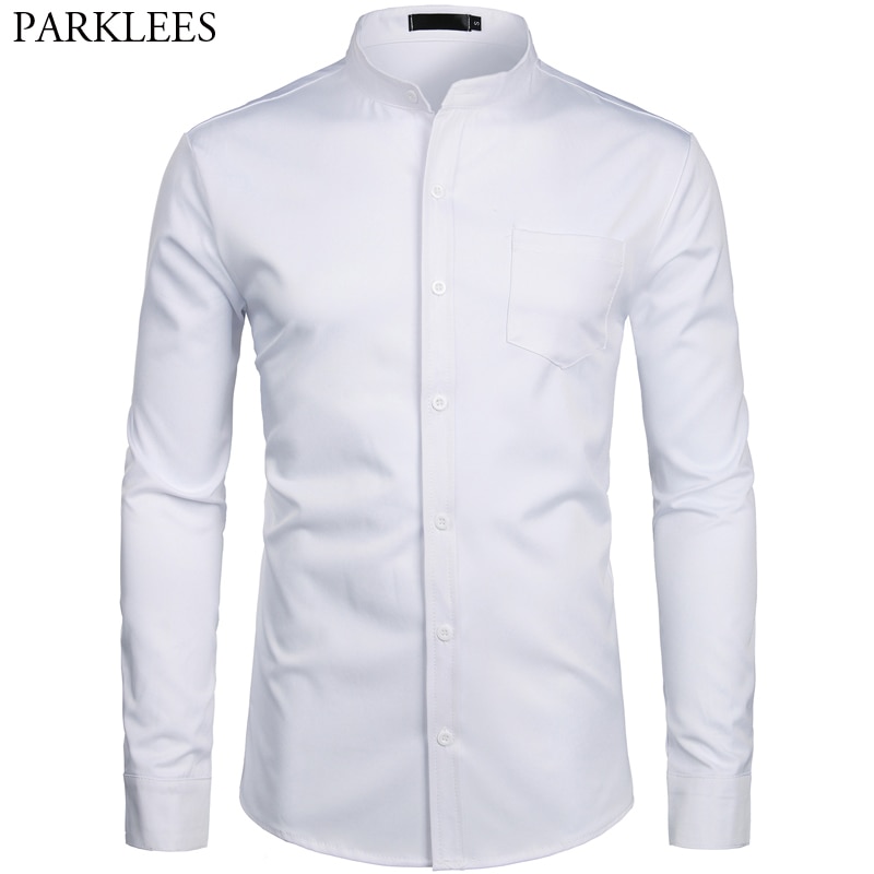 PARKLEES Slim fit herenoverhemden met lange mouwen Smart Casual Button Down Oxford Shirts, Wit, XXL PARKLEES Slim fit herenoverhemden met lange mouwen Smart Casual Button Down Oxford Shirts, Wit, XXL