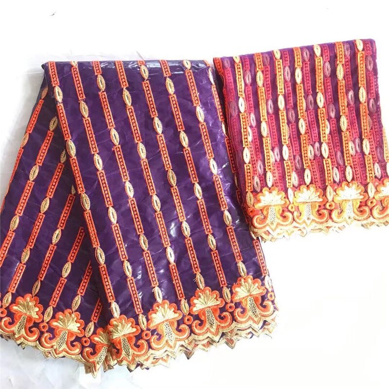 5 meter bazin riche afrikaanse bazin kantstof +2 meter mesh tule kant met kralen  ky102520
