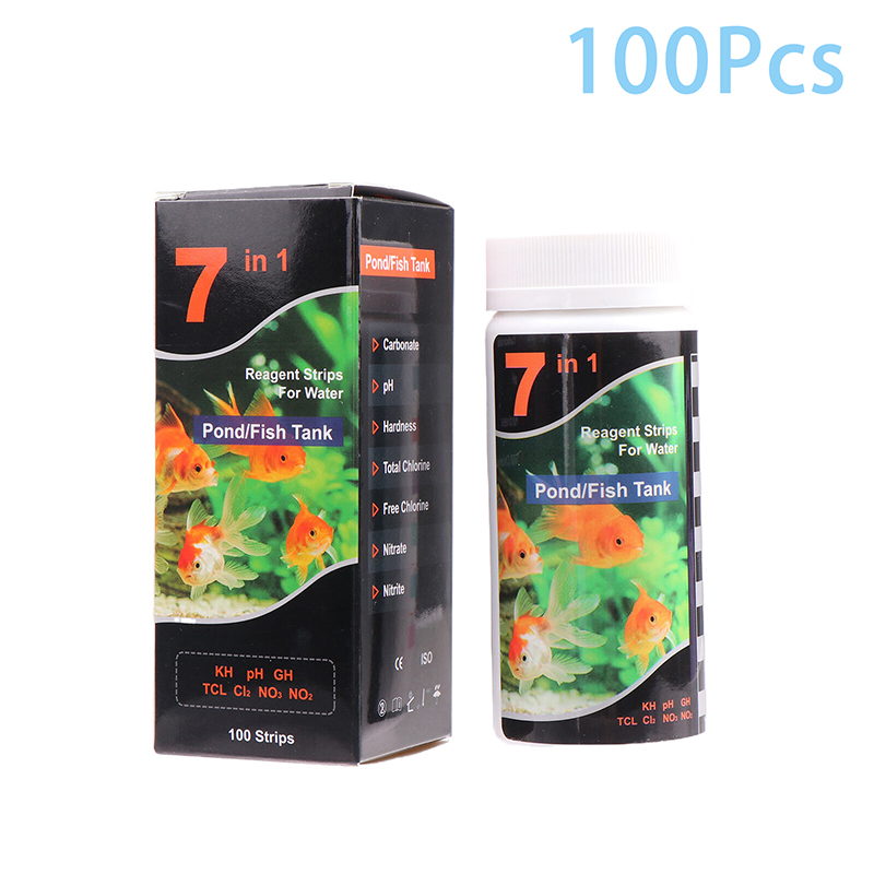 50/100pcs 7 in 1 Aquarium Teststreifen Fisch Test Set Aquarium Wasserhärte Teststreifen Notfall nach Hause einfache Prüfung: Dunkler Brown