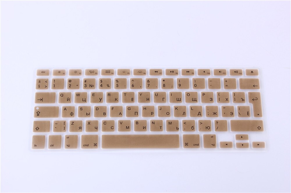 Russische Für apple macbook pro Laptop Tastatur abdeckung air 13 &quot;15pro A1466A1502A1398A1278EU-Enter Silikon Tastatur schutz film: Gold