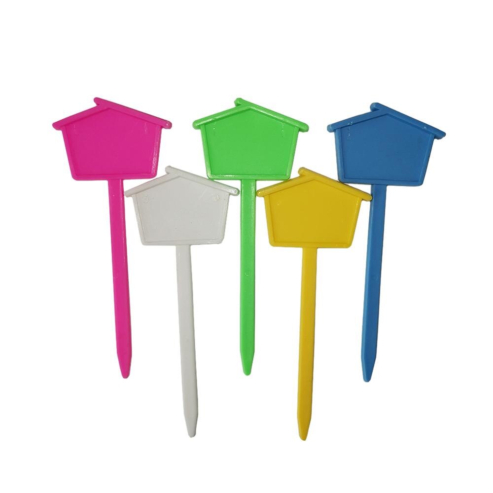 Etiquetas de plástico para plantas, etiquetas de decoração de plantas em vaso, placa de flor para casa, bandeja de mudas do berçário com 10 peças: Mix Colors