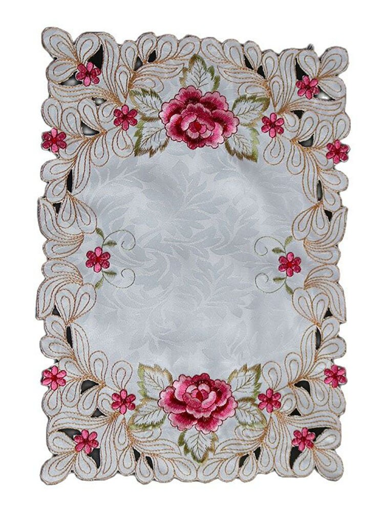 Mantel de encaje moderno individual bordado para mesa salvamanteles de tela, taza, té y café, posavasos, tapete de cristal para bebidas, cocina de Navidad