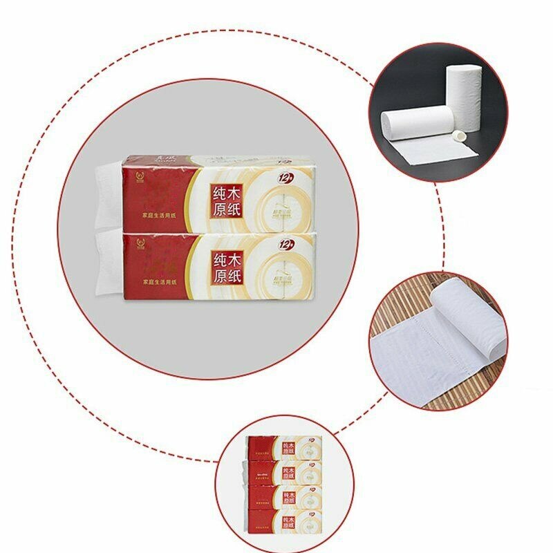 Toilet Paper Tissue Toilet Bulk Roll White Soft 3 Ply Bath Bathroom Paper Towel Home Garden