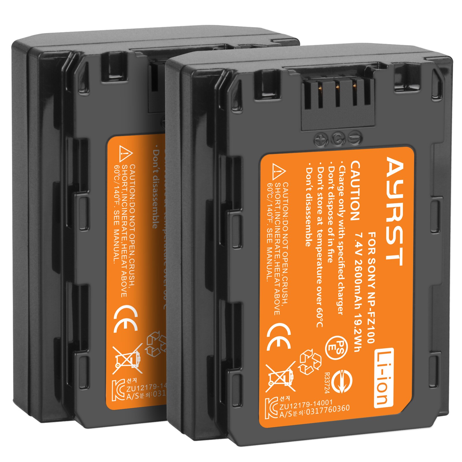 2600Mah NP-FZ100 NPFZ100 Camera Batterij + Dual Usb Oplader Voor Sony NP-FZ100, BC-QZ1, Sony A9, alpha A7R Iii, A7 Iii, ILCE-9: 2battery