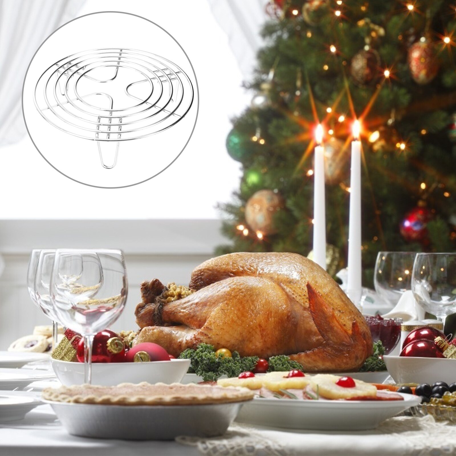 1pc Stainless Steel Pot Steam Tray Steam Rack Kitchen Cookware Steamer Rack