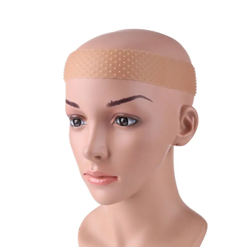 1 pièce par paquet silicone élastique perruque poignée bandeau sport yoga résistant à la sueur antidérapant silicone bandeau: Beige