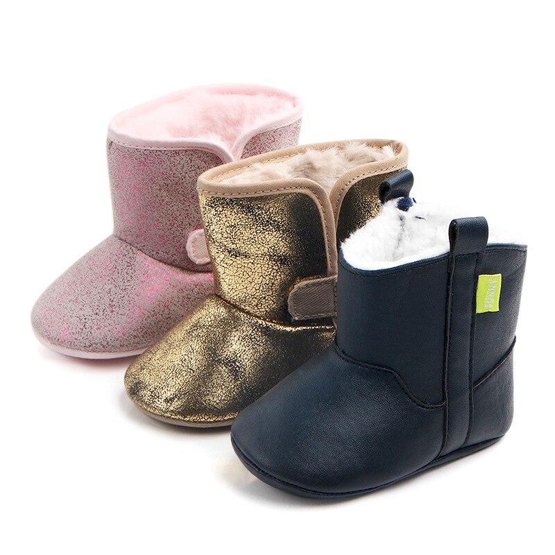 Novo forro de pelúcia unisex sapatos de inverno do bebê botas infantis para meninas meninos crianças calçados