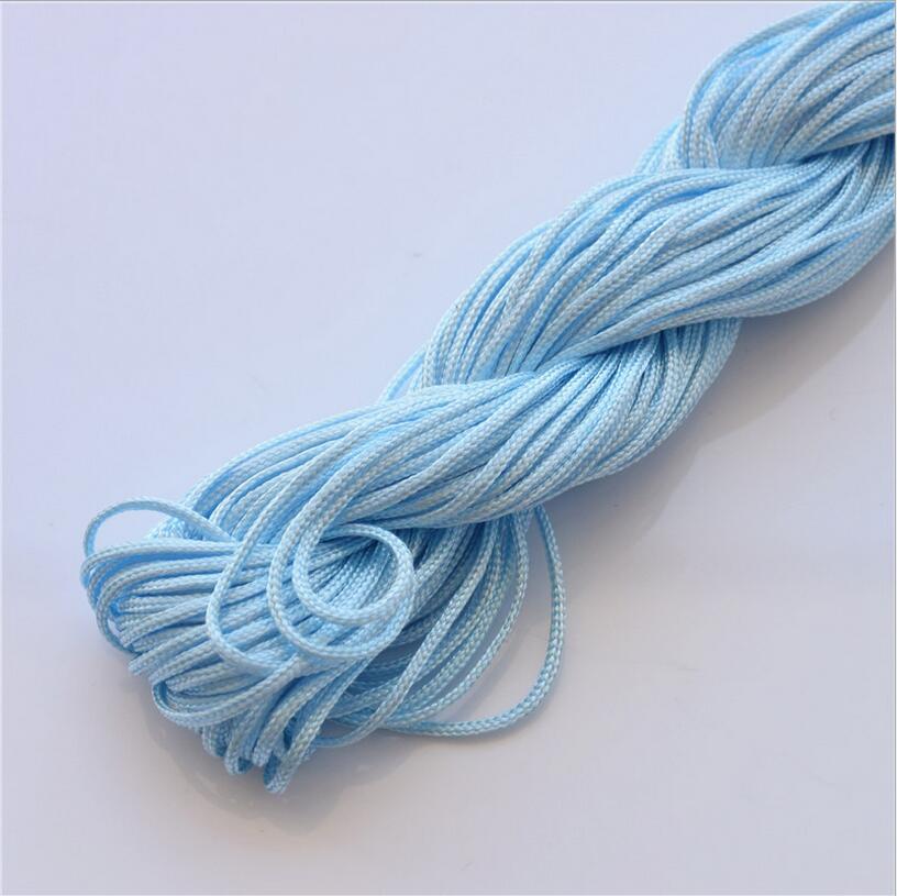 1mm*25m nylonperler smykkesnor tråd kinesisk knute macrame rottehale tau til gjør-det-selv-håndverk verktøy håndsøm tråd  z1181: Himmelblå
