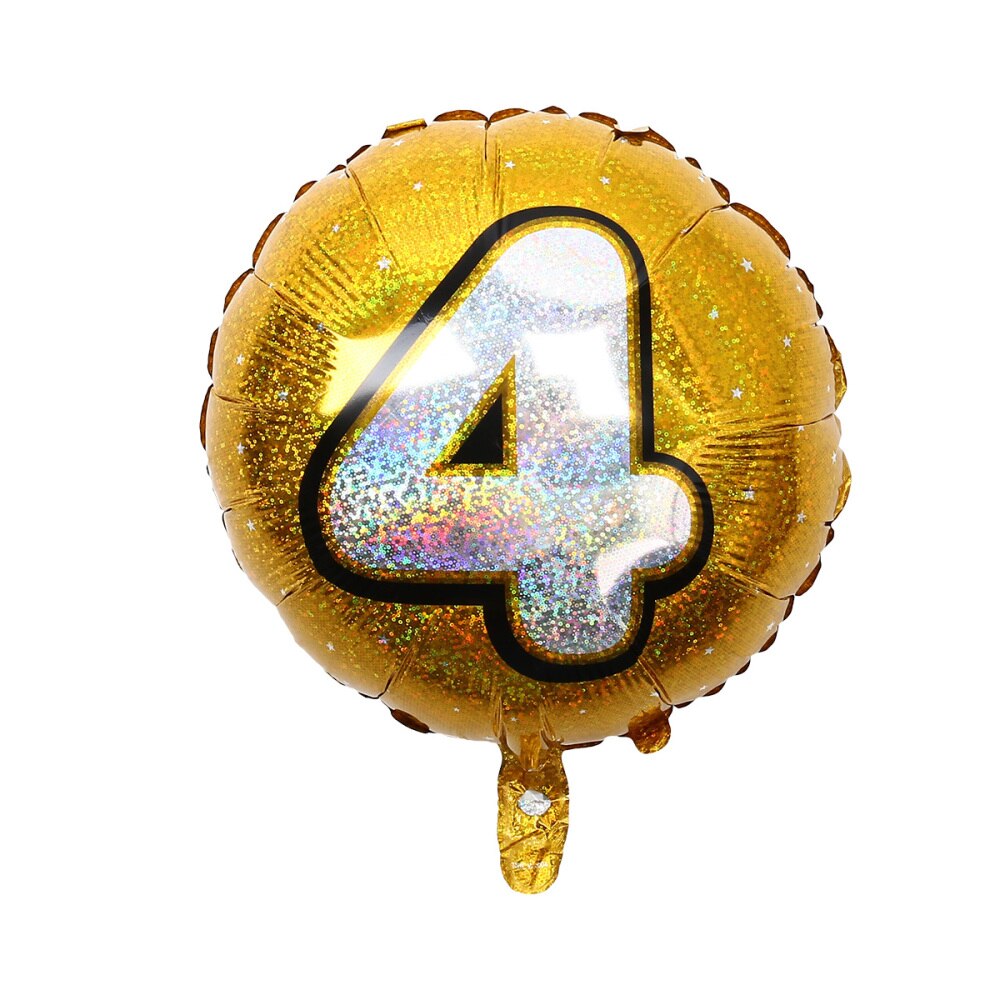 Number 4 Helium Foil Balloons Birthday Number Balloons 4 for Wedding Anniversary Decoration (Gold)
