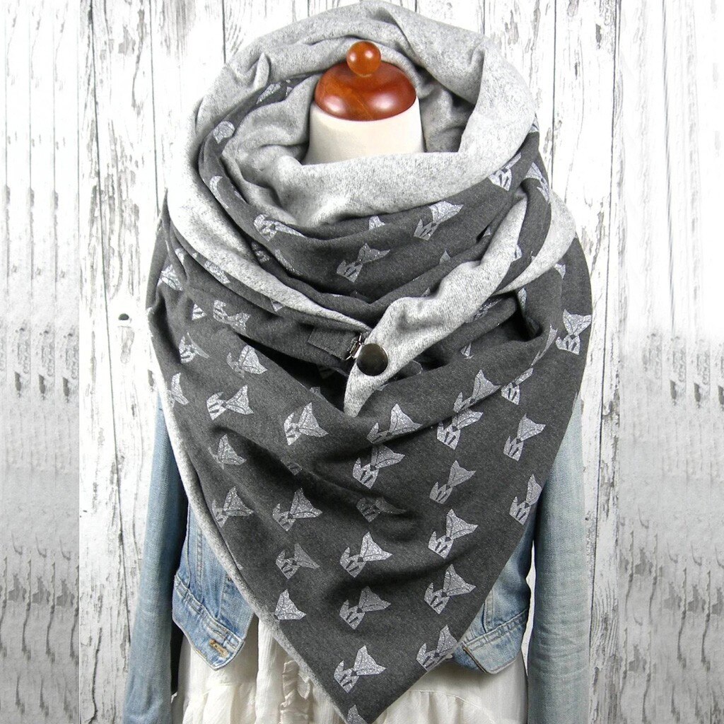 @ Mascarilla para el cuello bufanda más para mujeres estampado liso salpicado botón suave envoltura Casual bufandas chales bufandas mascarilla para el polvo de la cara: B
