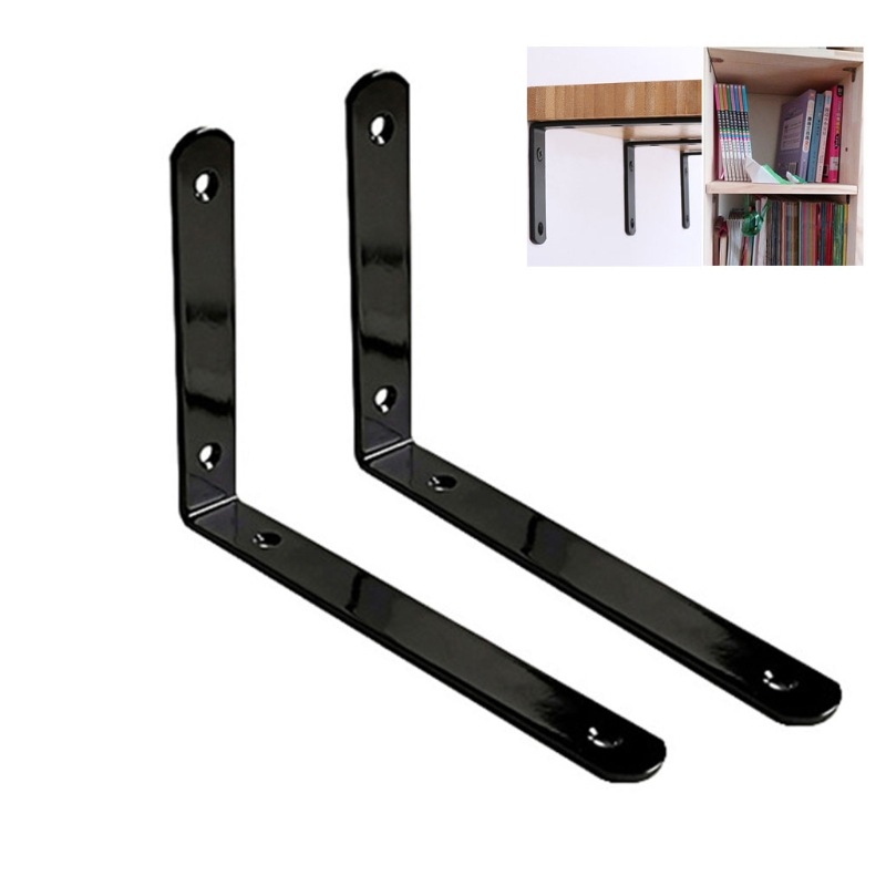 2 Pcs Thick L Shelf Bracket Metal Shelf Brackets Thickness 4mm Industrial Shelf Bracket Wall Hanging Shelf Bracket